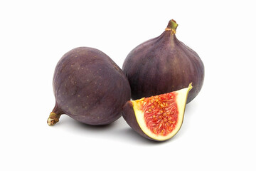 fresh juicy figs on white background