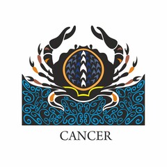 Vector cancer horoscope zodiac sign