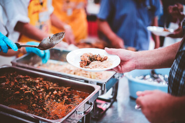 sharing food with humans in society : concept assisting people with homeless food