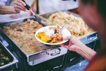 sharing food with humans in society : concept assisting people with homeless food