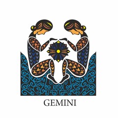 Vector of gemini horoscope sign