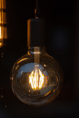 modern Glowing light bulb filament 