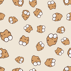 Yeast cartoon seamless vector pattern background. Baking doodle.