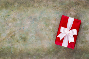 Christmas gift boxes on pastel background.
