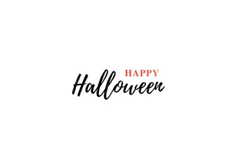 Happy Halloween lettering type, vector calligraphy. Handwritten Halloween typography print for flyer, poster, greeting card, banner. Vector design element.