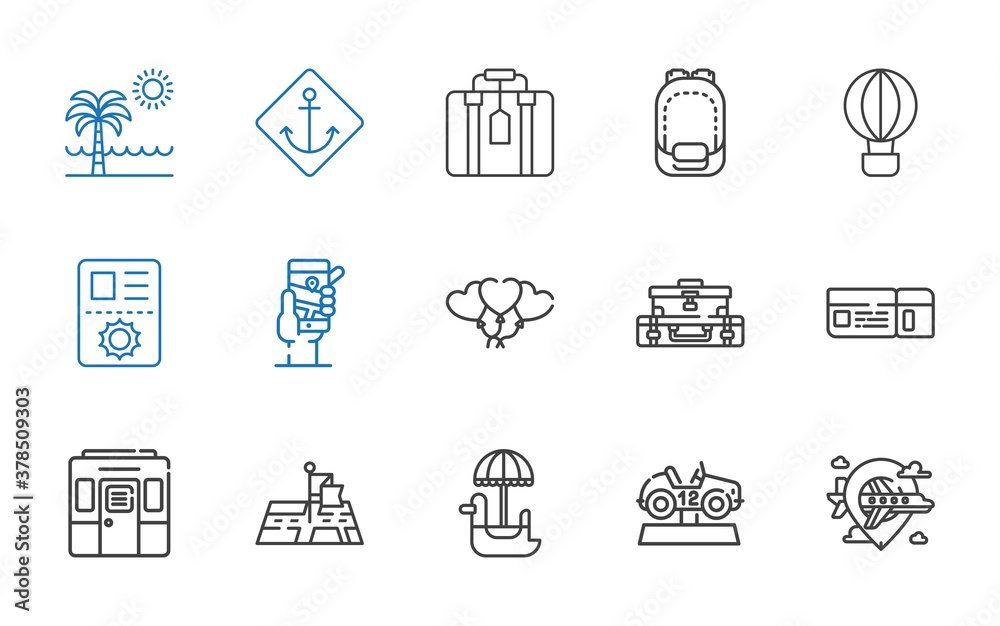 Poster travel icons set