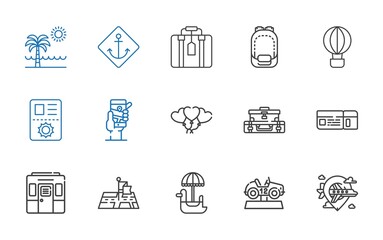 travel icons set