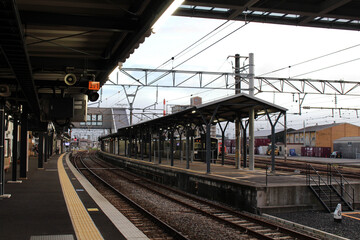 Fototapeta na wymiar Inside Nobeoka station in Miyazaki prefecture in the morning