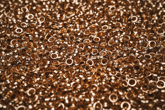 Heap of copper lug parts
