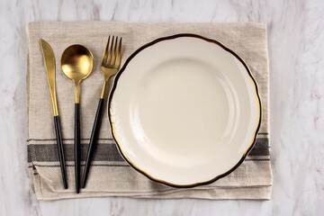 Empty White Plate for Background