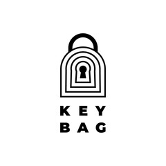 Minimalist logo design about key pad and bag, Vector illustration