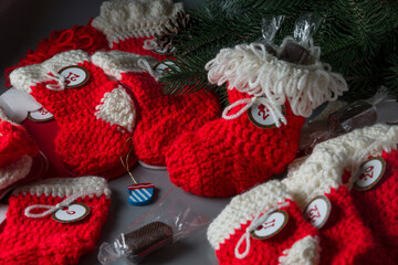 knitted socks for advent calendar