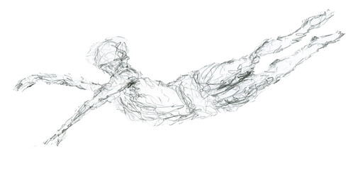 Fototapeta na wymiar sketch of a person jump in the air