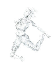A girl ballet dancer, fashion illustration. Dance figurative art