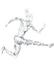 A female sportsman running. Sports illustration