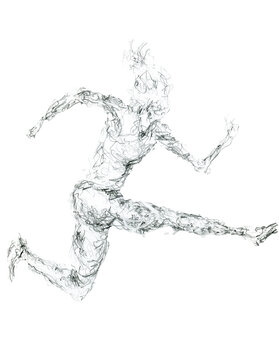 A female sportsman running. Sports illustration