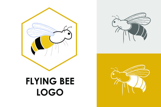 Bee Logo design concept for honey healthy product