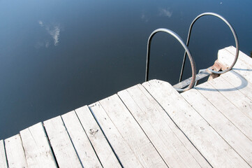 Small wooden pier near the river. Quality image for your project