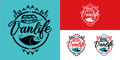 VANLIFE - VAN - STICKER - LABEL - LOGO - COLORS © Manon