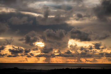 竜宮城展望台からの夕焼け空, 来間島, 宮古島, 沖縄, 日本