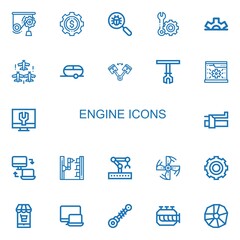 Editable 22 engine icons for web and mobile