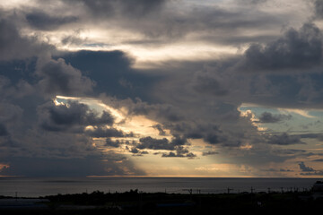 竜宮城展望台からの夕焼け空, 来間島, 宮古島, 沖縄, 日本