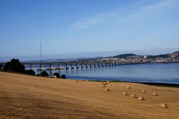 View of Tay Road Bridge, River Tay at Dundee, Scotland
