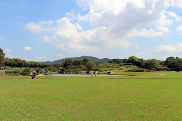 Horizontal landscape of Okayama Korakuen Garden