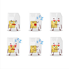 Cartoon character of sim card with sleepy expression