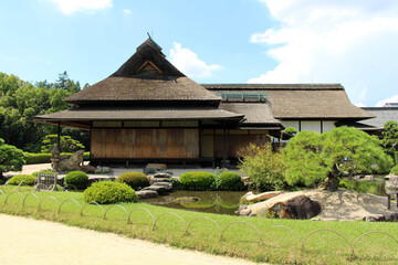 Fototapeta na wymiar Kakumei-kan Guest House inside Okayama Korakuen Garden