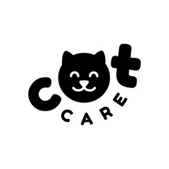 Logo design about fat cat, pet care logo design concept. cat food logo.