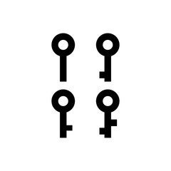 Key Icon in black color. Vector illustration