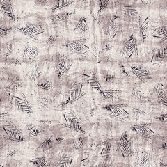 Obraz premium Tropical leaves. Dark purple and beige texture seamless pattern. High quality illustration. Silhouette of natural material arranged in a seamless pattern. Outlined sketch surface design.