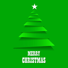 Paper christmas tree, vector art illustration.