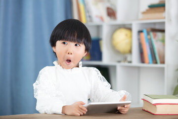 Little girl with exaggerated expressions