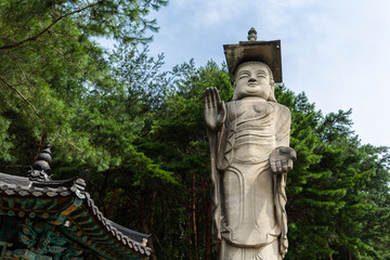 Buddhist statue from temple at Bukhansan National Park in Goyang, South Korea. 