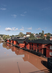 Naklejka premium view of the city of Porvoo, Finland during the summer 