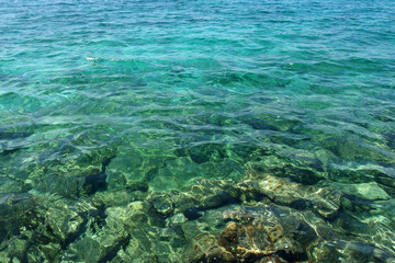 calm transparent turquoise sea surface