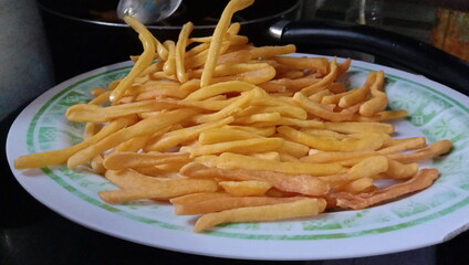 Healthy Carrot Chips on Plate