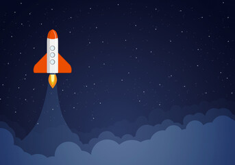 Rocket takes off into outer space