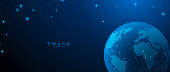 abstract world computer data technology communication concept vector background