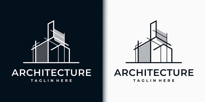 logo for real estate, building, apartment, architect, with two versions