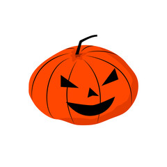  Halloween, Autumn, pumpkin, oak and maple leaves. Vector illustration  on an isolated background.Template for Halloween holiday design, banner, print, poster, invitation.