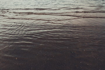 Landscape color photo of water, real waves, sea tide
