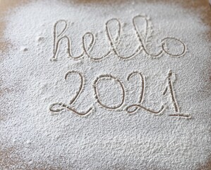 hello 2021 flour text
