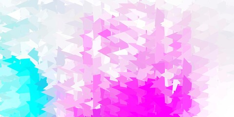 Light pink, blue vector abstract triangle template.