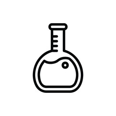 Chemical Tube, Flask Icon Logo Illustration Vector Isolated. Science and Laboratory Icon. Editable Stroke and Pixel Perfect.