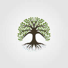 tree logo vintage nature symbol vector illustration design