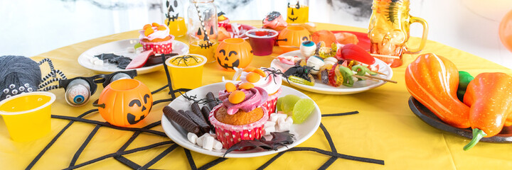 Halloween sweets for party. Celebrate stay home.