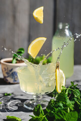 cocktail with lime and mint